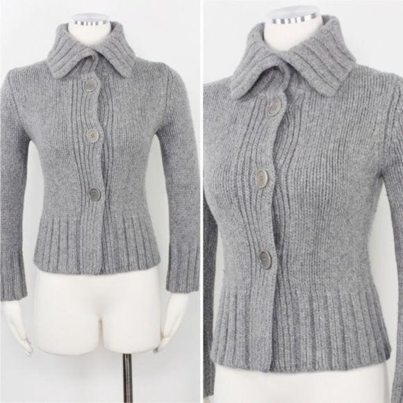 Marc O’Polo S Cardigan Merino Wool Grey Chunky VGU - Picture 6 of 10